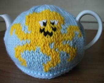Hand Knitted Shabby Chic Octopus Tea Cosy For A 2 pint (4-6 cups) Teapot