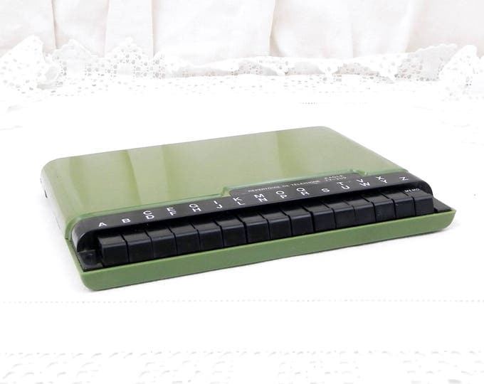 Vintage Mid Century Telephone Dial Pop Up Unused Address Book, Green and Black Eagle TY-209 Phone Number Book, 1960s, 1970s, Office, Desk