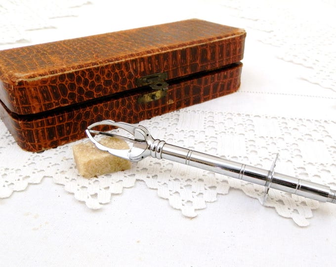 Vintage Sugar Tongs / Sugar Pincers with Satin Lined Box from France, French Sugar Cube Pincers Le Crabe, Ice Tongs, Tea Time Accessory