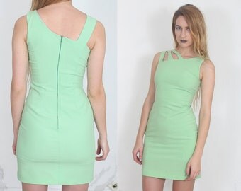 TT326A Lucy plain Mesh Bodycon Dress Lime