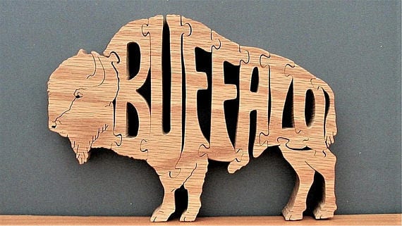 Buffalo Toy Puzzle Cut On Scroll Saw