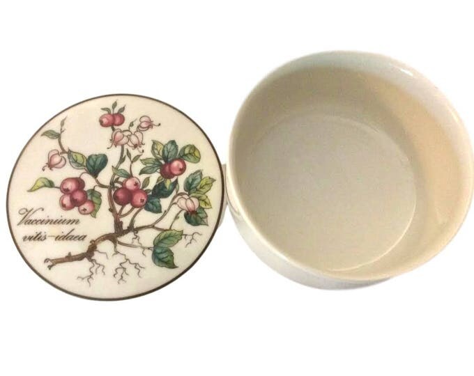 Villeroy Boch Botanica Porcelain Candy Dish, 3" , Lingonberry, VACCINIUM, Luxembourg Vintage Trinket Box, Christmas Gift, FREE Shipping USA
