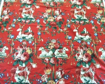 English Fabric by Ramm Les Animaux Made in England Pastoral Print 5 Yards