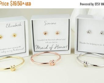 Bridesmaid Gift, Tie the Knot jewelry, Knot Earrings, Bridesmaid Earrings, Rose Gold Knot Earrings, Bridesmaid Gift, Bridesmaid Jewelry