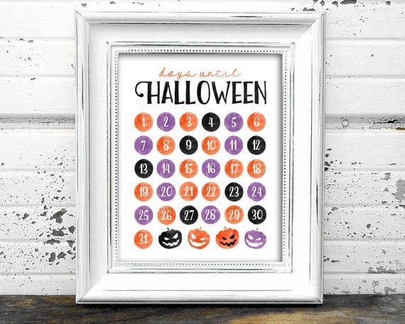 Days until Halloween Print Instant Download
