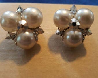 Signed Sherman Jewelry / Signed Sherman earrings / Swarovski Crystal Jewelry / jewellery /earrings / jewelry