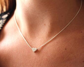 Heart necklace, silver heart necklace, rose gold heart necklace, heart pendant, gift for wife, anniversary gift, gift for new mum