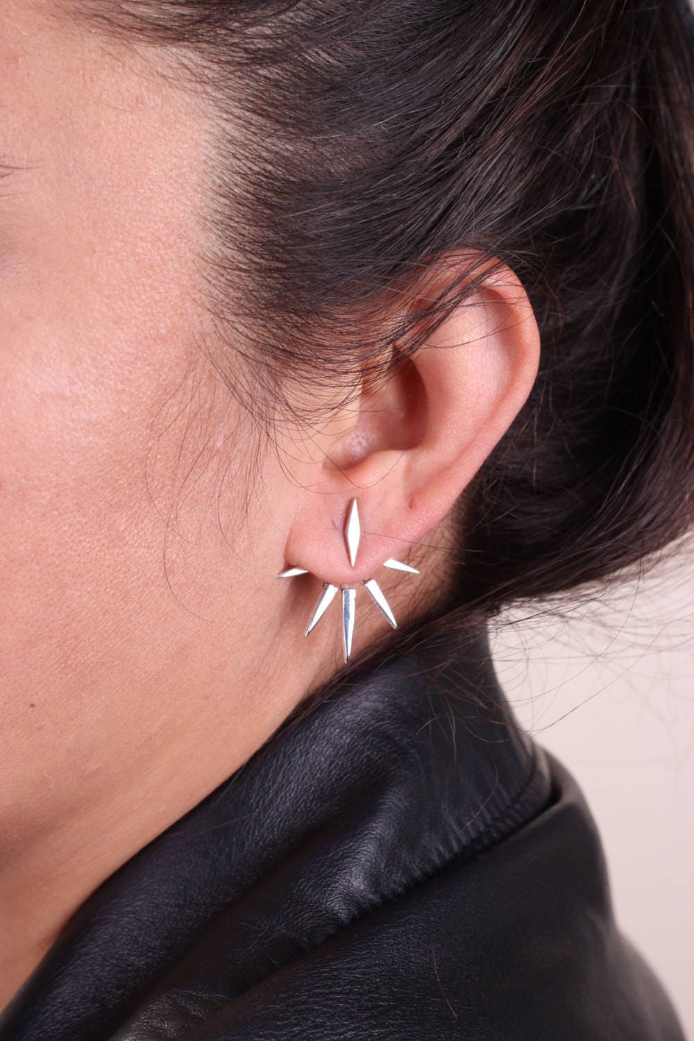 Punk Sun Ear Jackets / Sterling Silver / Pair