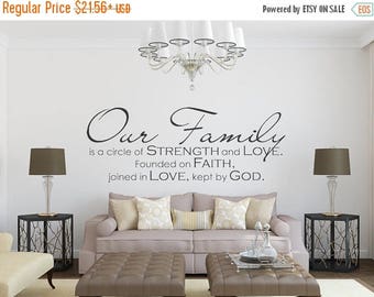 CLEARANCE SALE Family Wall Decal- Our Family - Family Quote - Family Wall Sign Vinyl Wall Decal - Christian Wall Decals