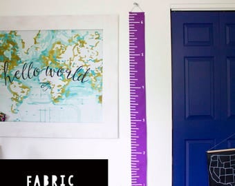 Purple Fabric Growth Chart - Wall Ruler - Fabric Wall Ruler