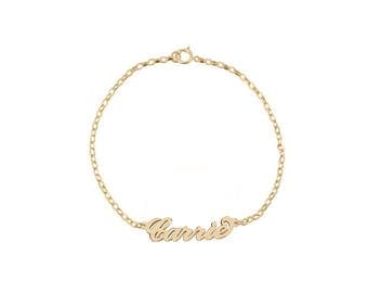 Name Necklace Chain Bracelet 18K Gold Plated Personalized Name Chain Select any name to personalize