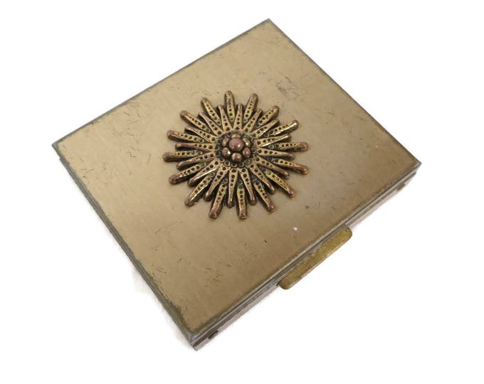 Vintage Petty Cash Compact - Women's Gold Tone Change Box, Collectors Compact, 1960s Coin Compact