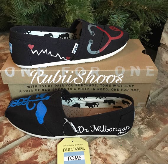 RubiiShoos Original- Personalized- Nurse- Stethoscope- Paramedic- Medic Shoes- Hand Painted- Painted Shoes- Registered Nurse- Nurse Gift- Cu