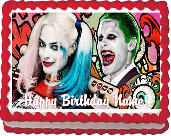 Harley Quinn and Joker Edible Cake Topper Image Quarter Sheet Cake Decoration, Harley Cake, Joker Cake, Edible Photo for Cake