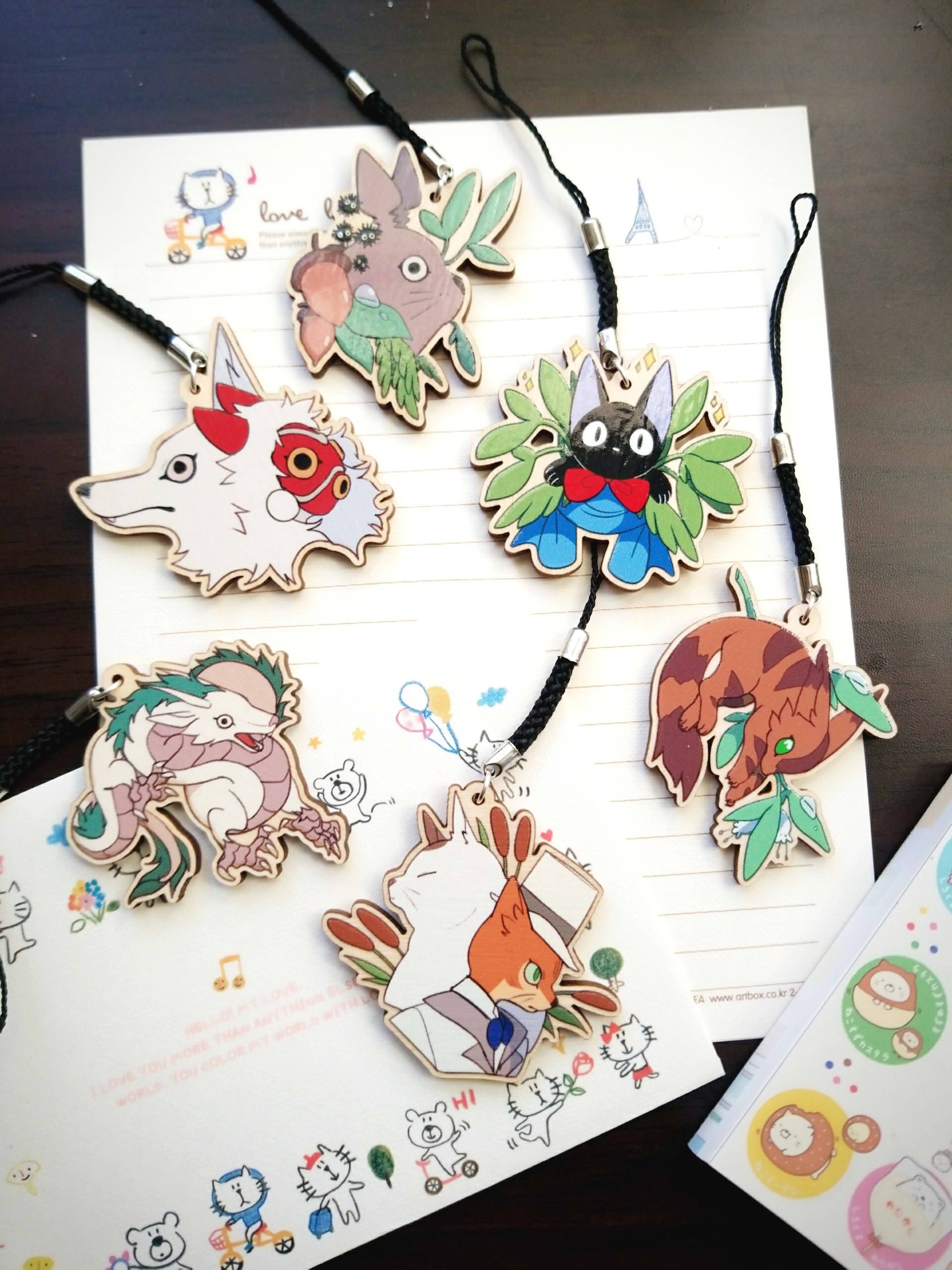 Studio Ghibli wood charms