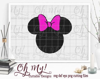 Minnie Mouse Head SVG Dxf Eps Png Cutting File