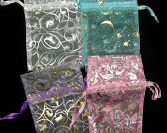 Organza Drawstring Pouches Assorted Fancy Colors 2-3/ 4"x3-1/2" (72 pieces) (DBX1292F)