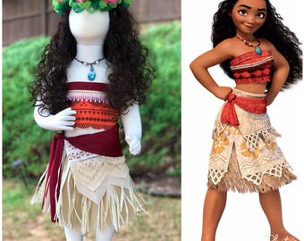 Moana/Moana outfit /Moana Crown/Moana costume/Moana party/Moana Necklace/luau birthday/Moana dress/Moana birthday party/Moana invitation