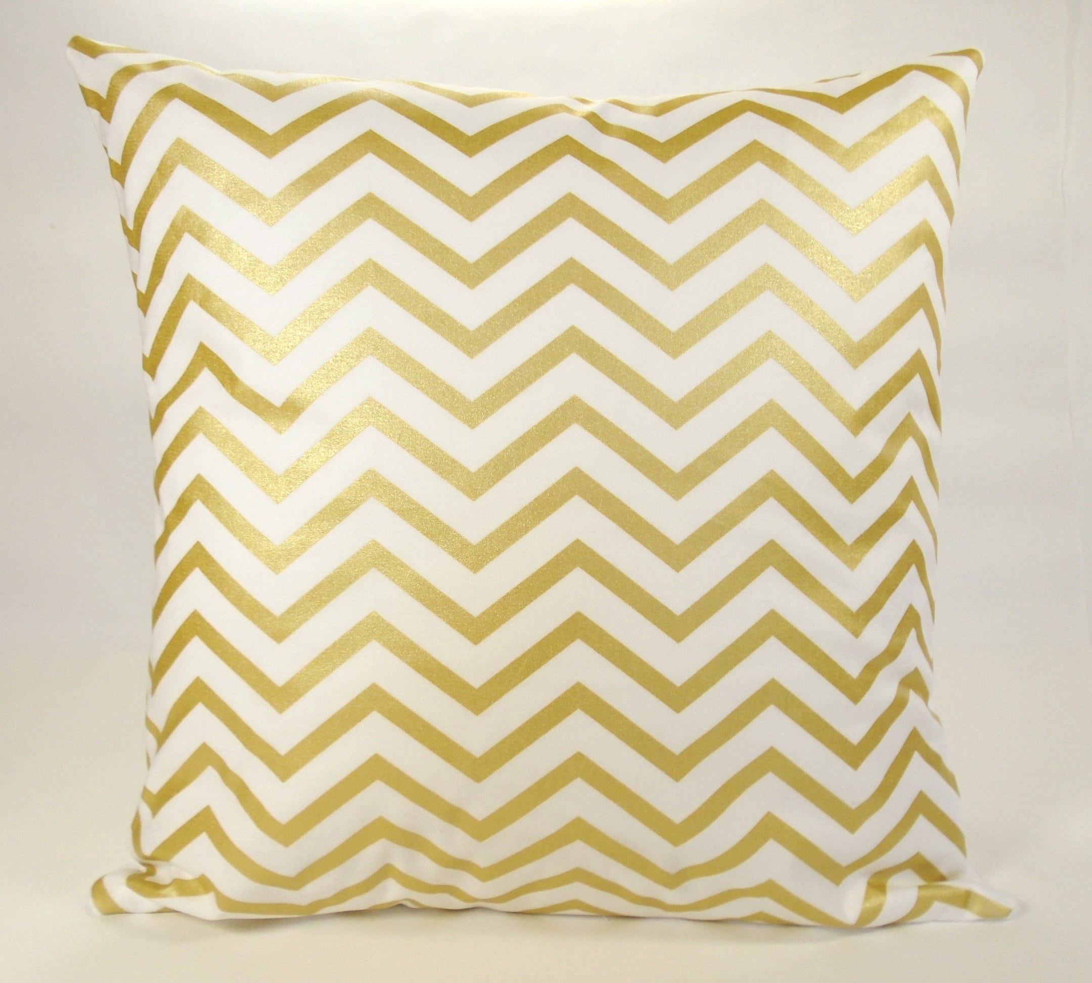 Gold Pillow Suede Pillow Gold and White Pillow Chevron