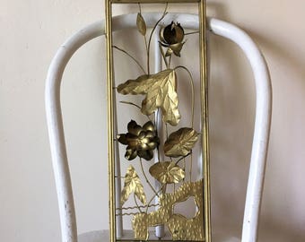Vintage Metal Wall Art water lily decor | etsy Vintage Metal Wall Art water lily decor | etsy