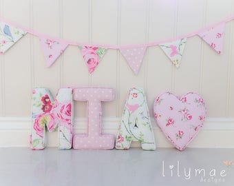 Lilymae Designs Fabric Letters Handmade - Nursery - Bedroom - Childrens - Gift - Made in England - Price Is Per Letter