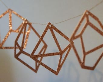 Various geometric shapes hanging decorations