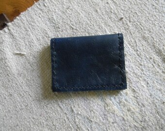 Antique look blue colored leather wallet