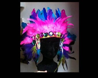 Indian pink and turquoise wreath