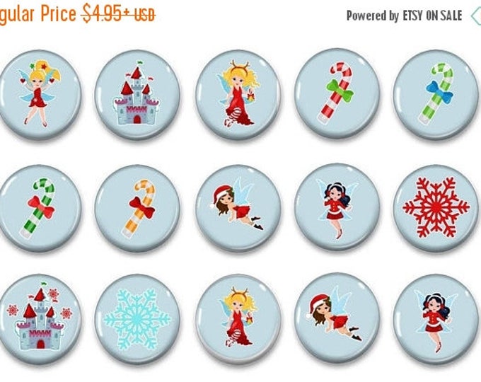 Sale Fun Fairy Christmas Magnets - Magic Christmas - Refrigerator Magnets - Holiday Magnets - Magnetic Chalkboard - Unique Gift - Party Favo