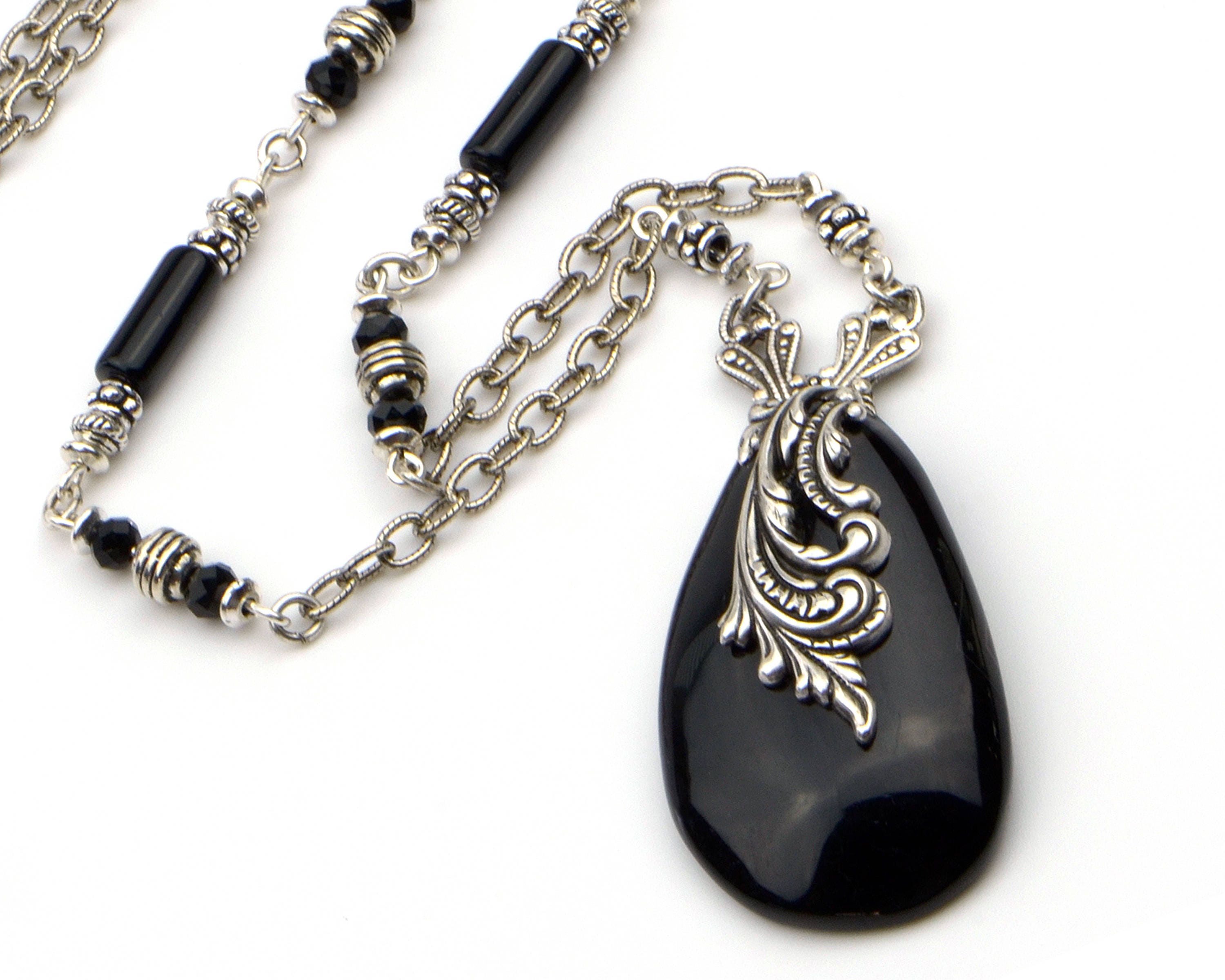 Black Onyx Jewelry Necklace Onyx Necklace Black Onyx 