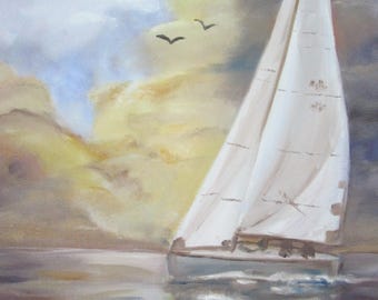 Boat painting | Etsy