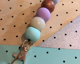 Pastel, Opal and Copper Clay Lanyard
