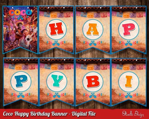 Coco Movie Banner Coco Birthday Banner Coco Movie Party