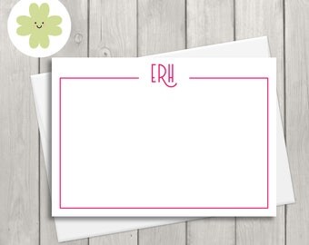 Personalised note card, personalised thank you note cards, personalised stationery set, personalised stationary set (x 24)