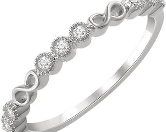 Any Color 14K Gold Infinity Design Diamond Band