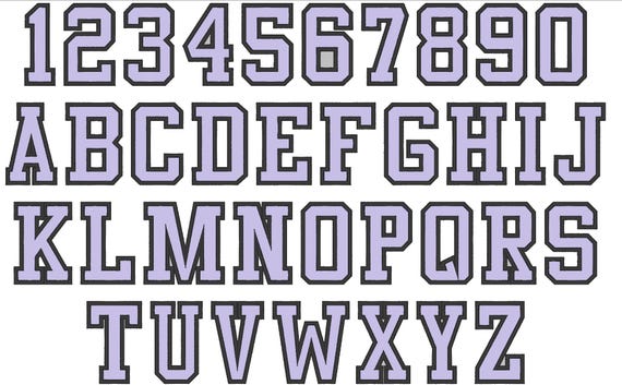 Hight school varsity collegiate block mini applique Font