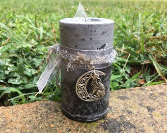 The Wolf™ Pillar Candle for Shapeshifting, Shamanism, Changes, Full Moon Magic. Samhain. 2x3.5