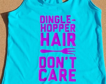 Dinglehopper hair don't care women's tank top
