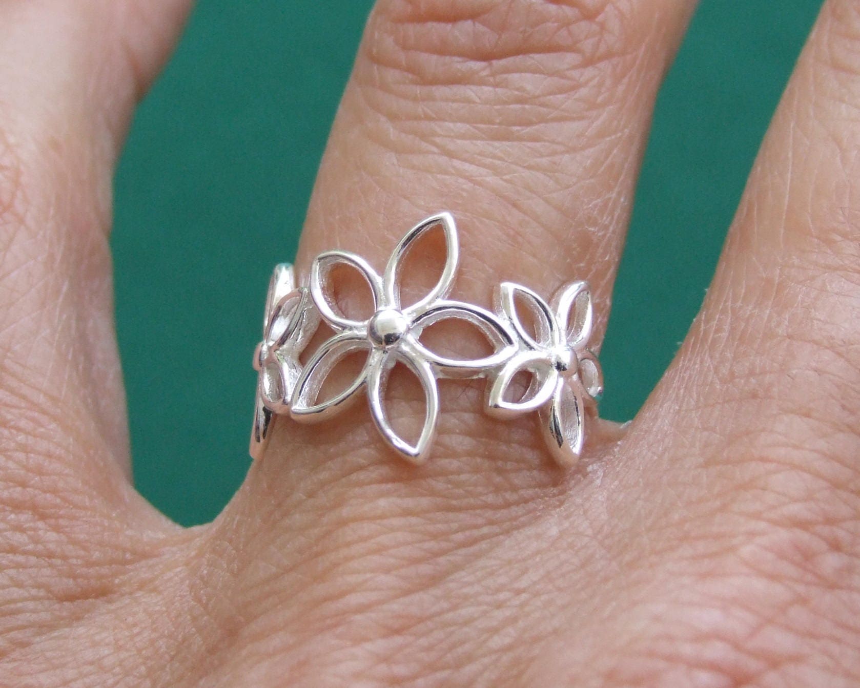 Sterling Silver Ring Silver Ring Silver Flower Ring Silver