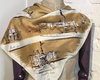 1950s London Tourist, Holiday, Souvenir Novelty Print Scarf