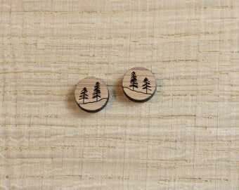 Brown - Hand Carved Bamboo Wooden Earrings 11