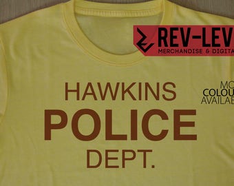 Stranger Things Hawkins Police Department T-Shirt - Inspired by Netflix Stranger Things Hawkins PD Tee by Rev-Level