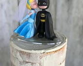 Cinderella Kissing Batman Wedding Cake Topper