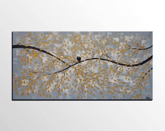 Original Painting, Modern Abstract Art, Love Birds Art, Abstract Art Painting, Canvas Art Painting, Living Room Wall Art, Acrylic Painting