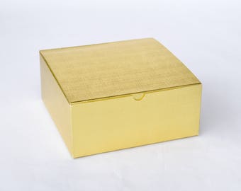 Gold Boxes, 6 Gift Boxes, Bridesmaid Boxes, Groomsmen Gift Box, Large Gift Boxes, Gold Gift Boxes, Favor Boxes 8x8x3.5" NEW!