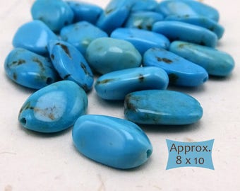 Kingman Turquoise Slab Nuggets Long Drilled—10 Pcs. | KM T104-10