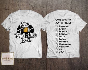 Epcot Food and Wine Festival Shirt World Tour | Disney Vacation | Epcot Drinking Around the World | Disneyland | Conquering the World