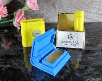 Rare Molinard Paris Grasse, Solid Perfume, Concerta, Set of (3) in Original Container, 2 Un-Used 1930's Bakelite Books, French Wax Perfume