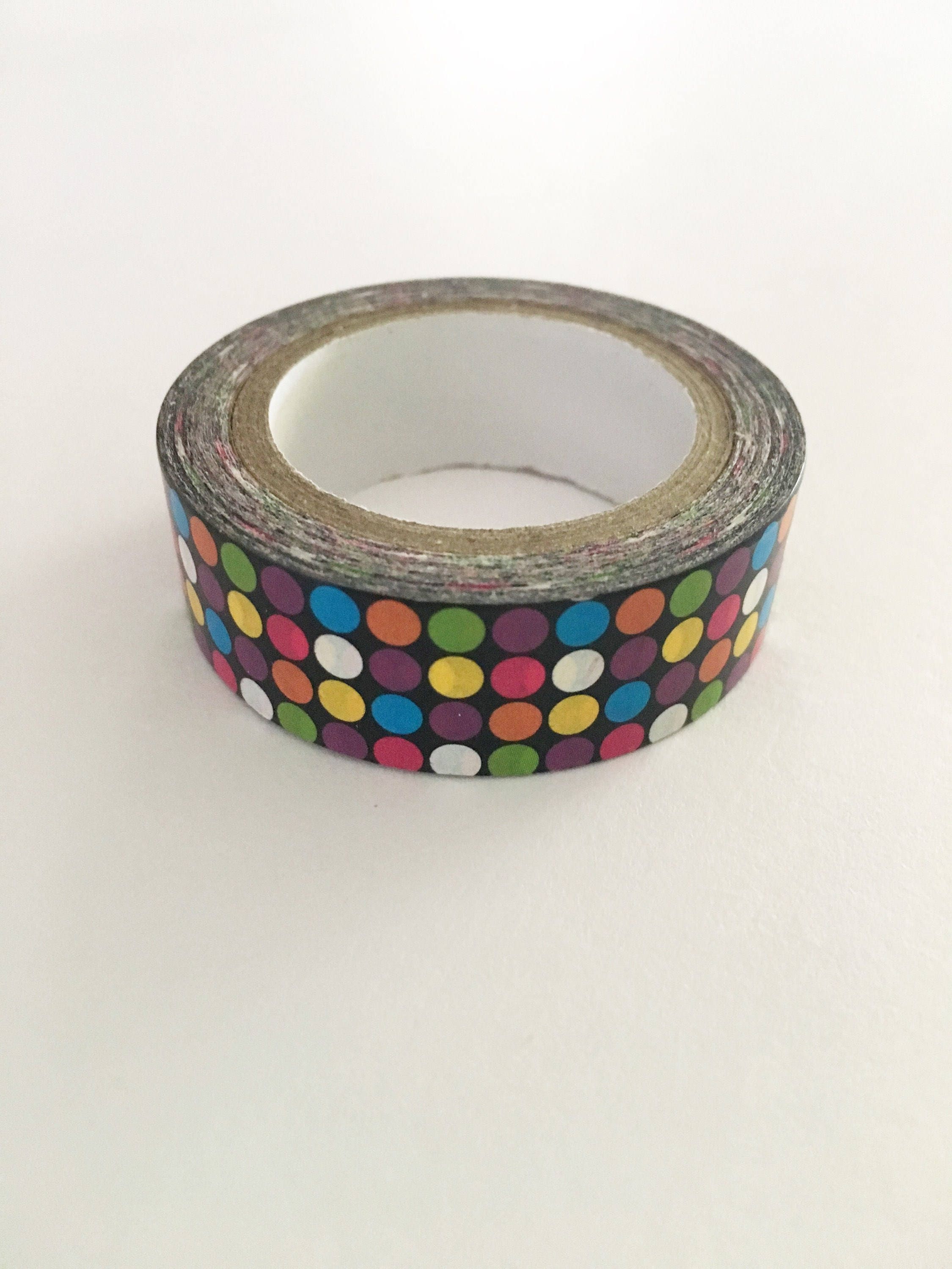 Washi Tape Rainbow Polka Dots Black Dollar Tree