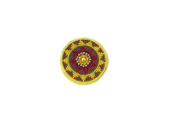 Beaded Medallion Gul i Peron Ethnic Beadwork Gul-i-peron Afghani Beadwork Tribal Disk Tribal Beadwork Kuchi Accessories Tribal Talisman